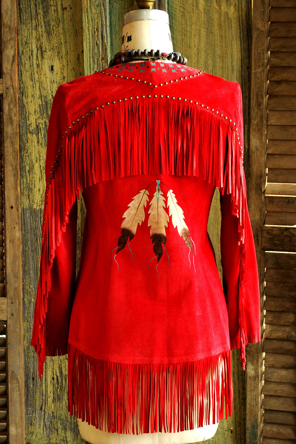 3 Feathers Red Baja Jacket | Patricia Wolf